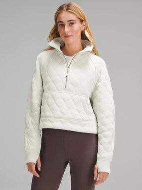 Lululemon Scuba Oversized Quilted Half Zip in Bone - Size XS/S